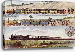 Постер Школа: Английская 20в. Поезд 1837 г. и англо-американский экспресс 1904 г.