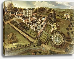Постер Школа: Английская, 17в. The House and Garden of Llanerch Hall, Denbighshire, c.1662-72