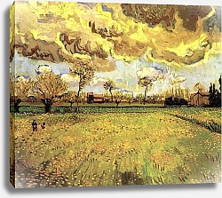 Постер Ван Гог Винсент (Vincent Van Gogh) Пейзаж под грозовым небом