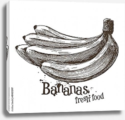 Постер Иллюстрация с гроздью бананов