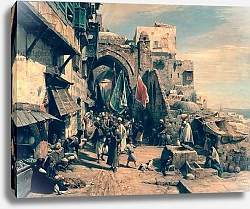Постер Бауэрнфайнд Густав A Street Scene in Jaffa, 1890