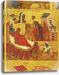 Постер Icon depicting the Birth of the Virgin, c.1550