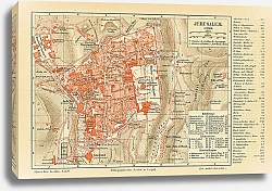Постер Карта Иерусалима, конец 19 в. 1