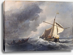 Постер Вельде Вильям Голландский корабль в сильный бриз