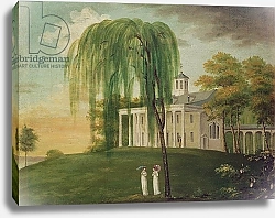 Постер Школа: Америка (18 в) President George Washington on the porch of his house at Mount Vernon