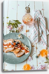 Постер Завтрак с тостами и ягодами