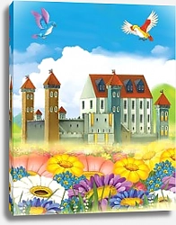 Постер Замок в цветах