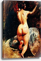 Постер Этти Уильям Female nude seen from the back, c.1835-40