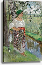 Постер Богданов-Бельский Николай Peasant Woman by a Brook, 1912