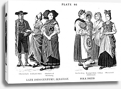 Постер Fin du XIXè Siècle, Habits traditionnels Alsaciens, Late 19Th Century, Alsatian Folk dress 2