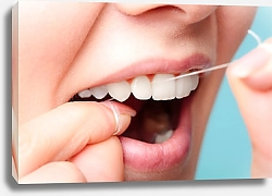 Постер Чистка зубов зубной нитью