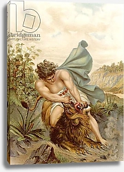 Постер Эббингхаус Вильгельм (1864-1951) Samson kills the Lion
