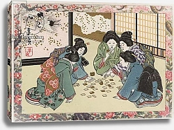 Постер Школа: Японская 19в. Japanese women playing a game