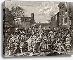 Постер Хогарт Вильям (последователи) The March to Finchley, engraved by T.E. Nicholson, from 'The Works of Hogarth', published 1833