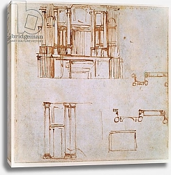 Постер Микеланджело (Michelangelo Buonarroti) Studies for a monumental wall tomb 1525-26
