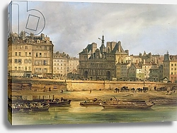 Постер Канелла Джузеппе Hotel de Ville and embankment, Paris, 1828