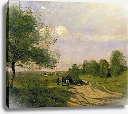 Постер Коро Жан (Jean-Baptiste Corot) The Wagon, Souvenir of Saintry, 1874