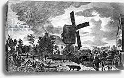 Постер Школа: Английская 18в. A View of a Mill near Blackheath in Kent, by Moon light, 1770