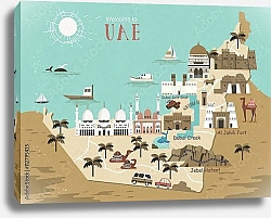 Постер Карта ОАЭ для путешественника