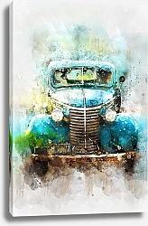 Постер Старый синий автомобиль