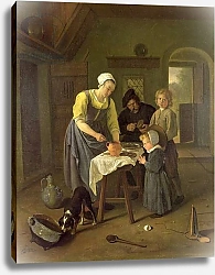 Постер Стен Ян Peasant Family at Meal time, c.1665