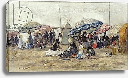 Постер Буден Эжен (Eugene Boudin) Parasols on the Beach at Trouville, 1886