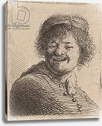 Постер Рембрандт (Rembrandt) Self portrait in a Cap Laughing, 1630
