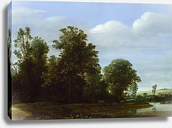 Постер Врум Корнелис Пейзаж с рекой у леса