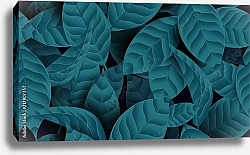 Постер Изумрудные листья с прожилками