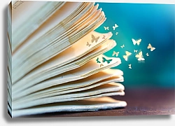 Постер Бумажные бабочки из открытой книги