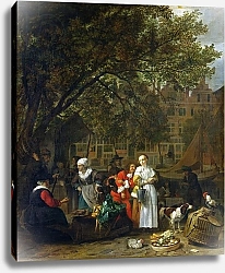 Постер Метсю Габриэль A Herb Market in Amsterdam