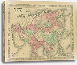 Постер Карта: Азия (в т.ч. азиатская часть России)