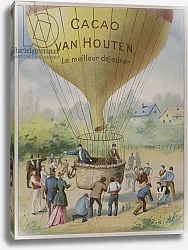 Постер Школа: Европейская Ballooning scene, trade card advertising Van Houten cocoa