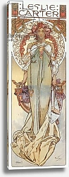 Постер Муха Альфонс Advertising illustration by Alphonse Mucha representing stage actress Leslie Carter in her new play “” Kassa” - 1908 Dim 78x209 cm Private collection