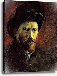 Постер Ван Гог Винсент (Vincent Van Gogh) Автопортрет с темной фетровой шляпой
