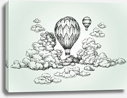 Постер Воздушный шар в облаках