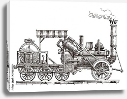 Постер Иллюстрация с паровозом