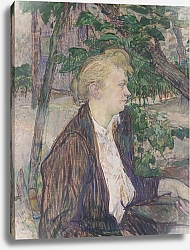 Постер Тулуз-Лотрек Анри (Henri Toulouse-Lautrec) Женщина, сидящая в саду