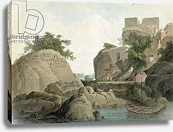 Постер Даниель Томас (грав) Fakir's Rock at Sultanganj, on the River Ganges, India, c.1790