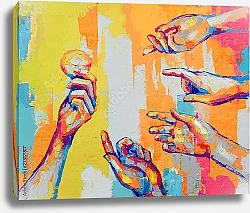 Постер «Руки 2» Концептуальная абстрактная ручная роспись