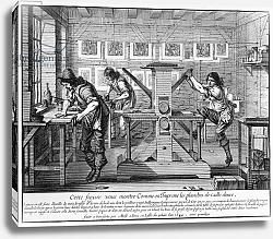 Постер Босс Абрахам French printing press, 1642