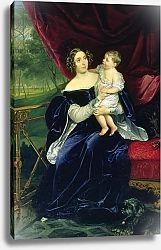 Постер Брюллов Карл Countess Olga Ivanovna Orlov-Davydov with her daughter, 1834