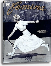 Постер Школа: Французская 20в. Miss Broquedis, Olympic Tennis Champion, front cover of 'Femina', issue 278, 15th August 1912