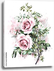 Постер Розовая роза в пастельных тонах