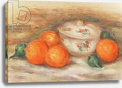 Постер Ренуар Пьер (Pierre-Auguste Renoir) Still life with a covered dish and Oranges