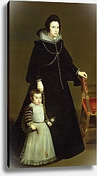 Постер Веласкес Диего (DiegoVelazquez) Dona Antonia de Ipenarrieta y Galdos and her Son, c.1631