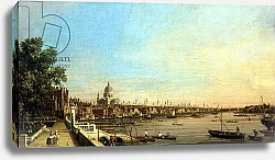 Постер Каналетто (Giovanni Antonio Canal) The Thames from the Terrace of Somerset House Looking Towards St. Paul's, c.1750