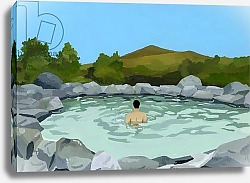 Постер Хируёки Исутзу (совр) Outdoor bath, hot spring,2016,
