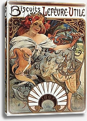 Постер Муха Альфонс Advertising poster by Alphonse Mucha for the Biscuits “” Lefevre-Utile””, 1897 - Advertising poster by Alphonse Mucha for Lefevre Utile Biscuits, 1897 Dim 44x61 cm - Private collection