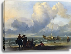 Постер Бахуйзен Людольф Пляж с рыбаками